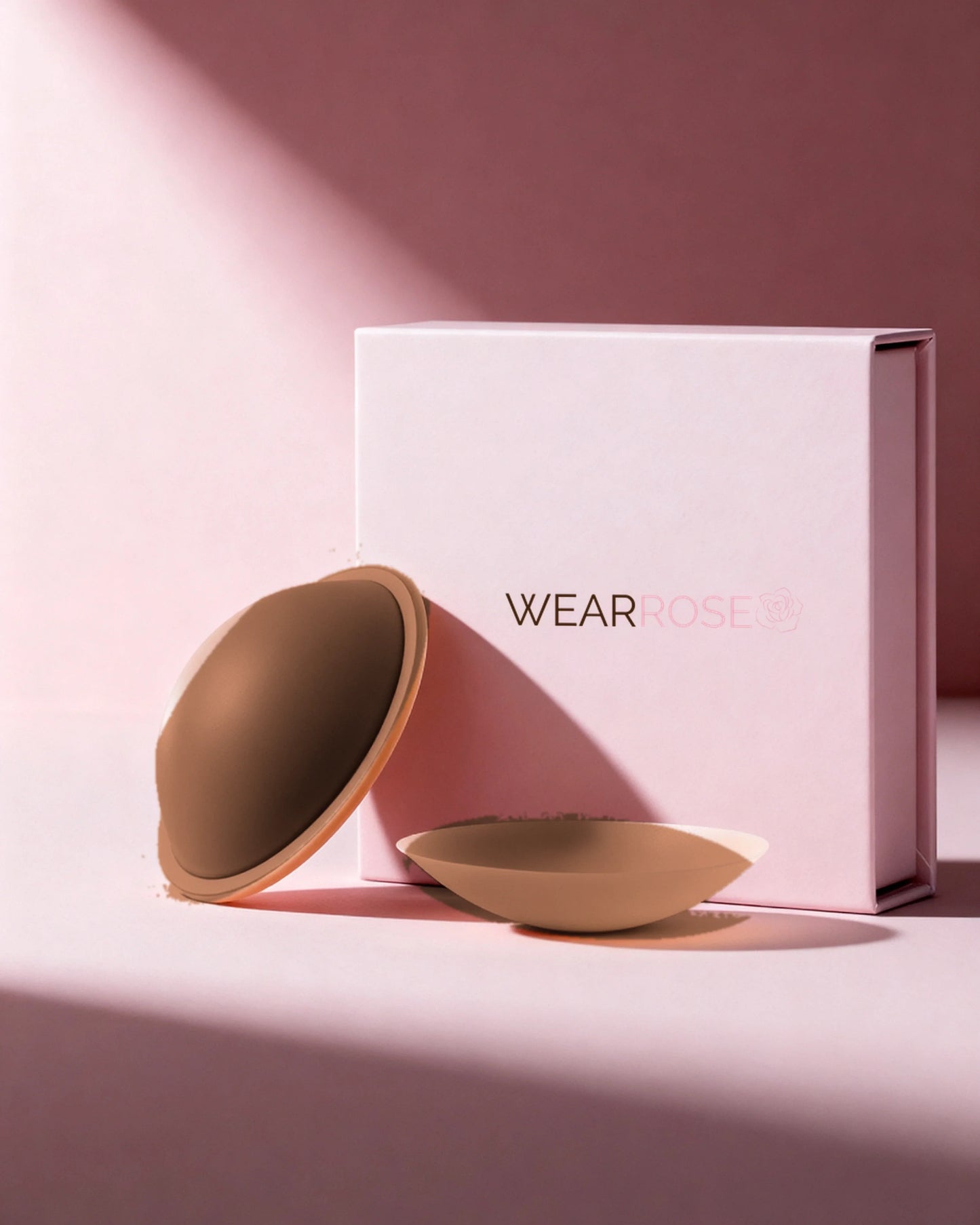Wear Rose reusable silicone nipple covers in Brown with gift box