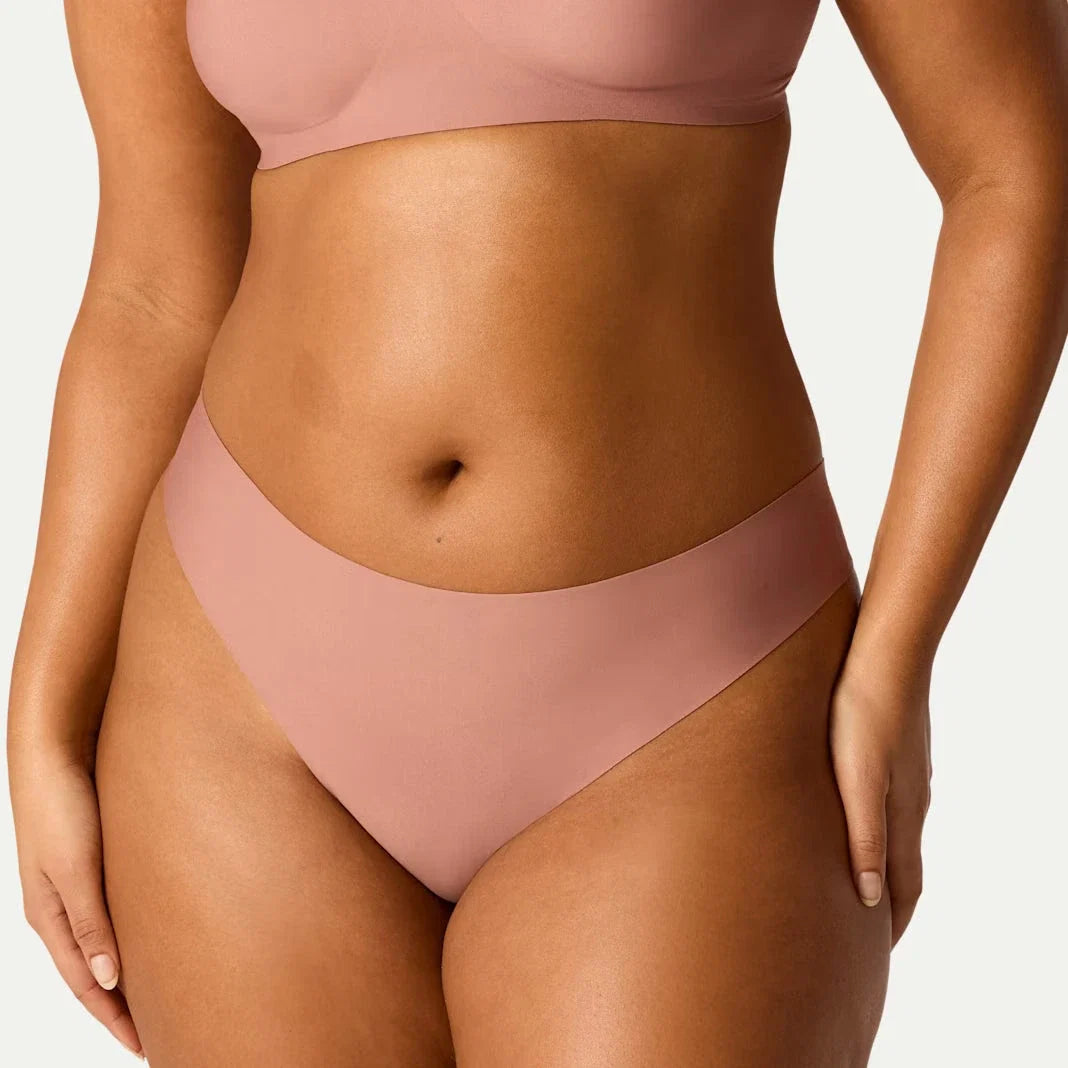 Wear Rose seamless no-show thong in rose