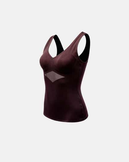 built in bra support tank Aubergine — Wear Rose