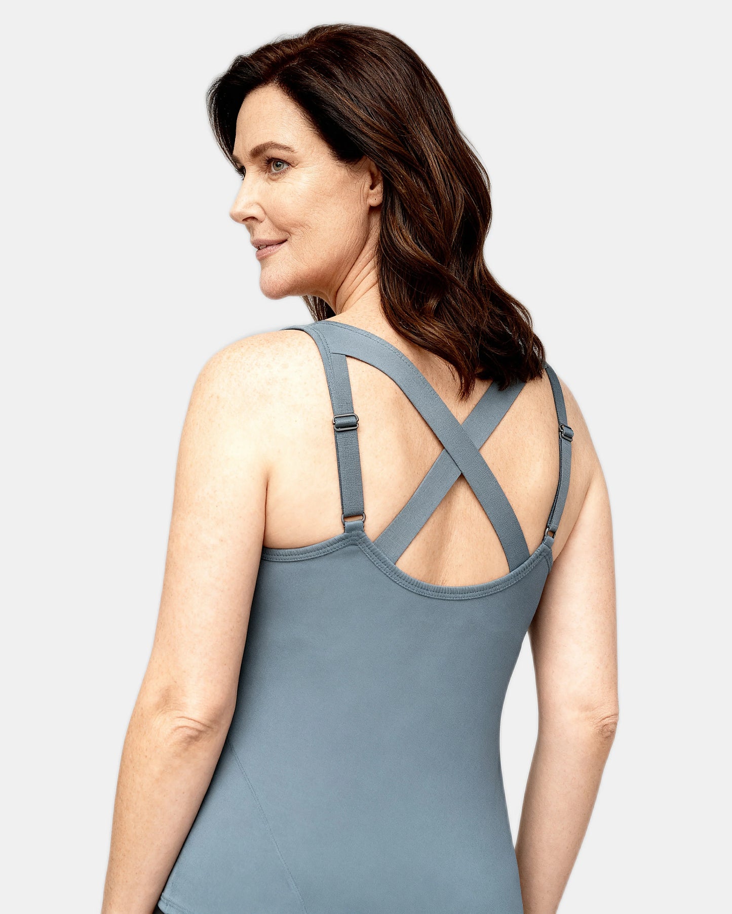 built in bra support tank Slate — Wear Rose