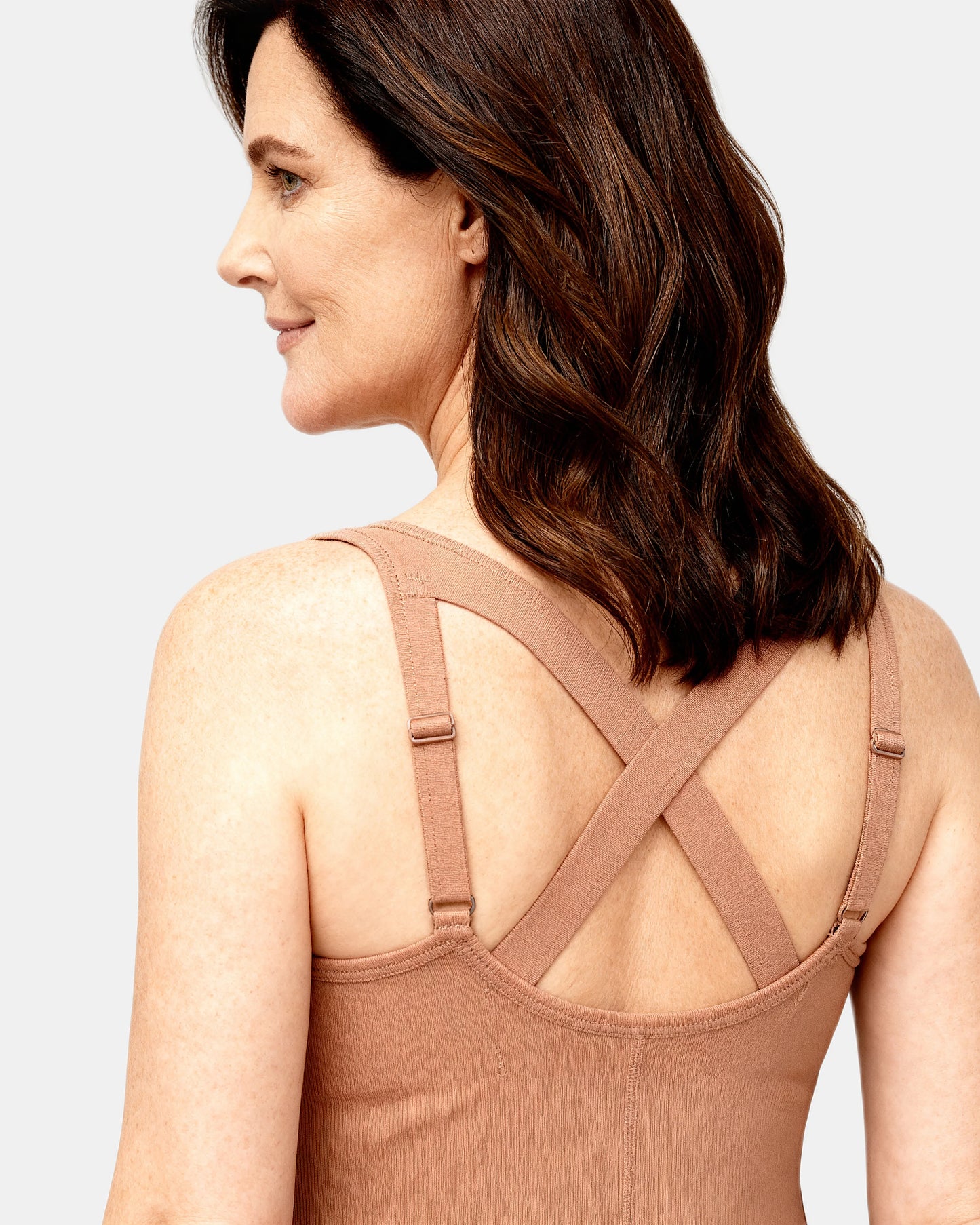 built in bra support tank Taupe — Wear Rose