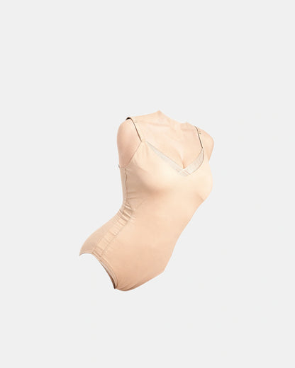 cross front cami bodysuit Sand — Wear Rose