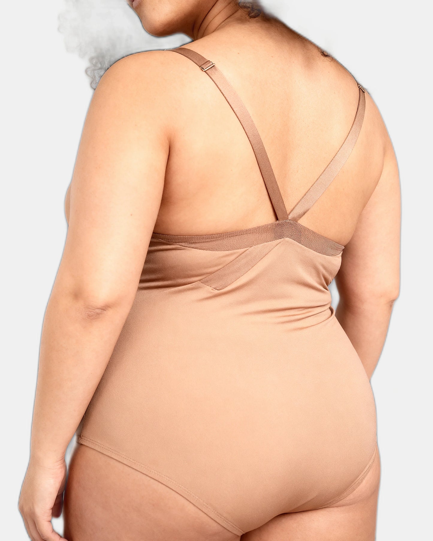 cross front cami bodysuit Taupe — Wear Rose