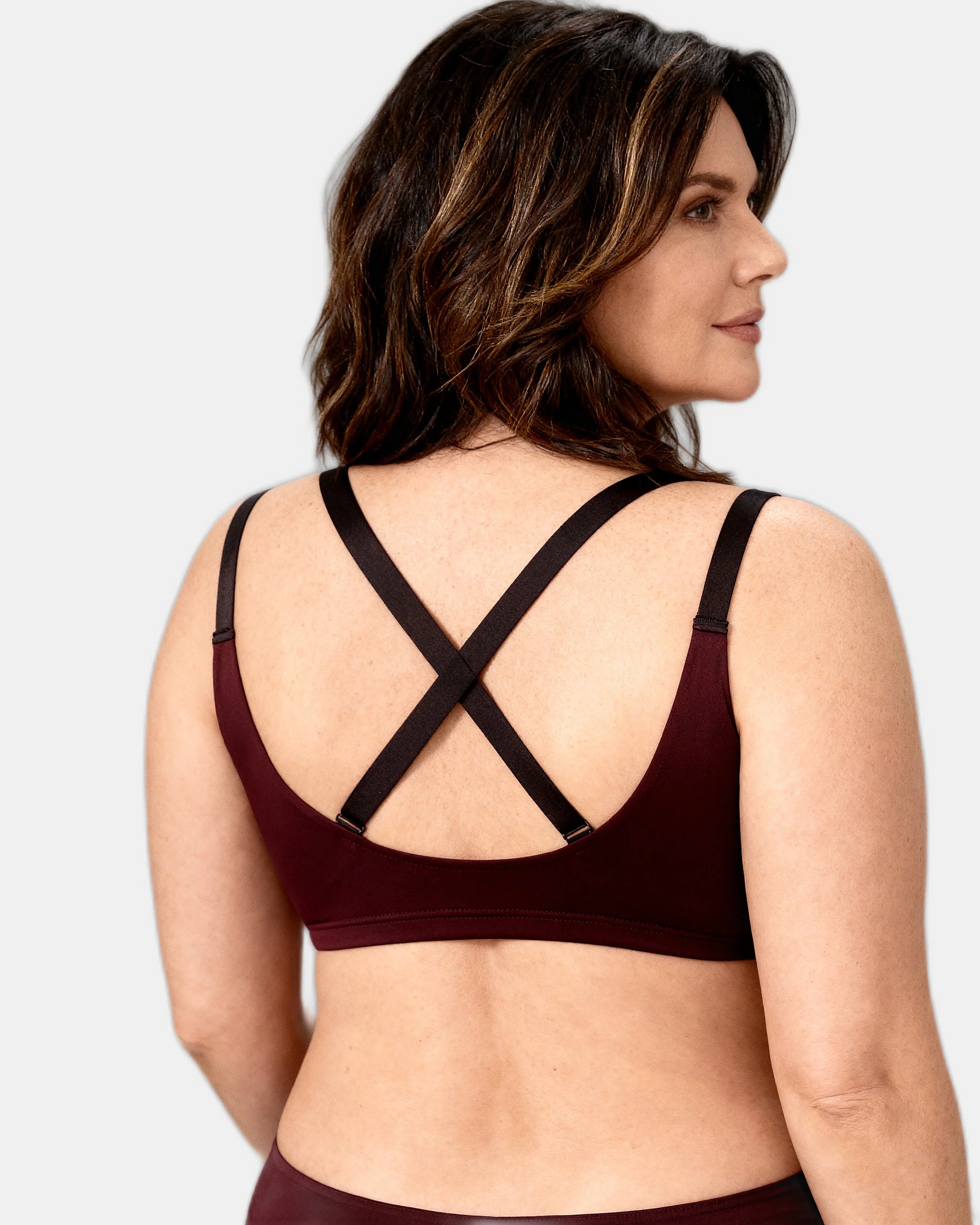 cross front support cami Plum — Wear Rose