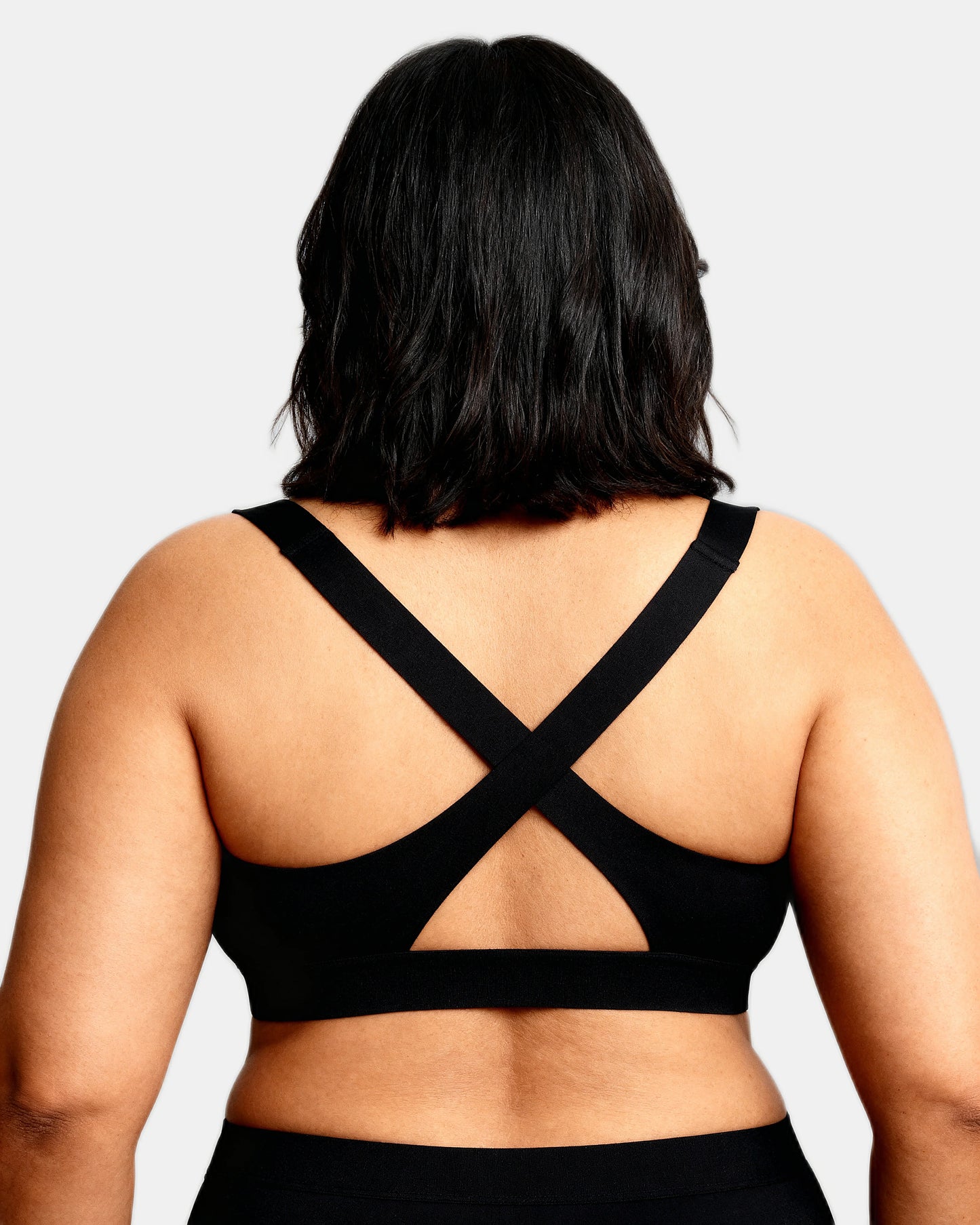 cross front v neck bra Black — Wear Rose