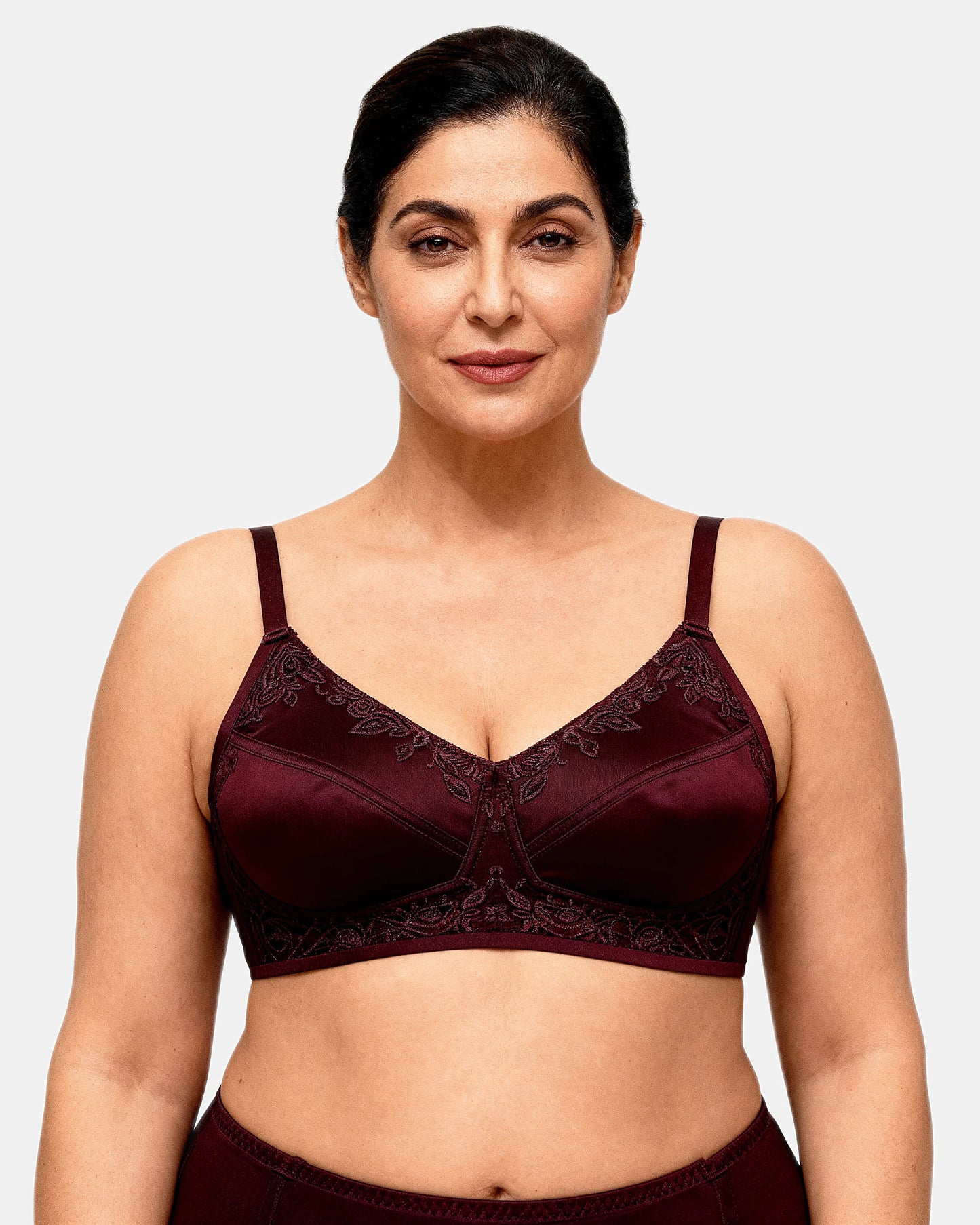 floral lace support bra Plum — Wear Rose
