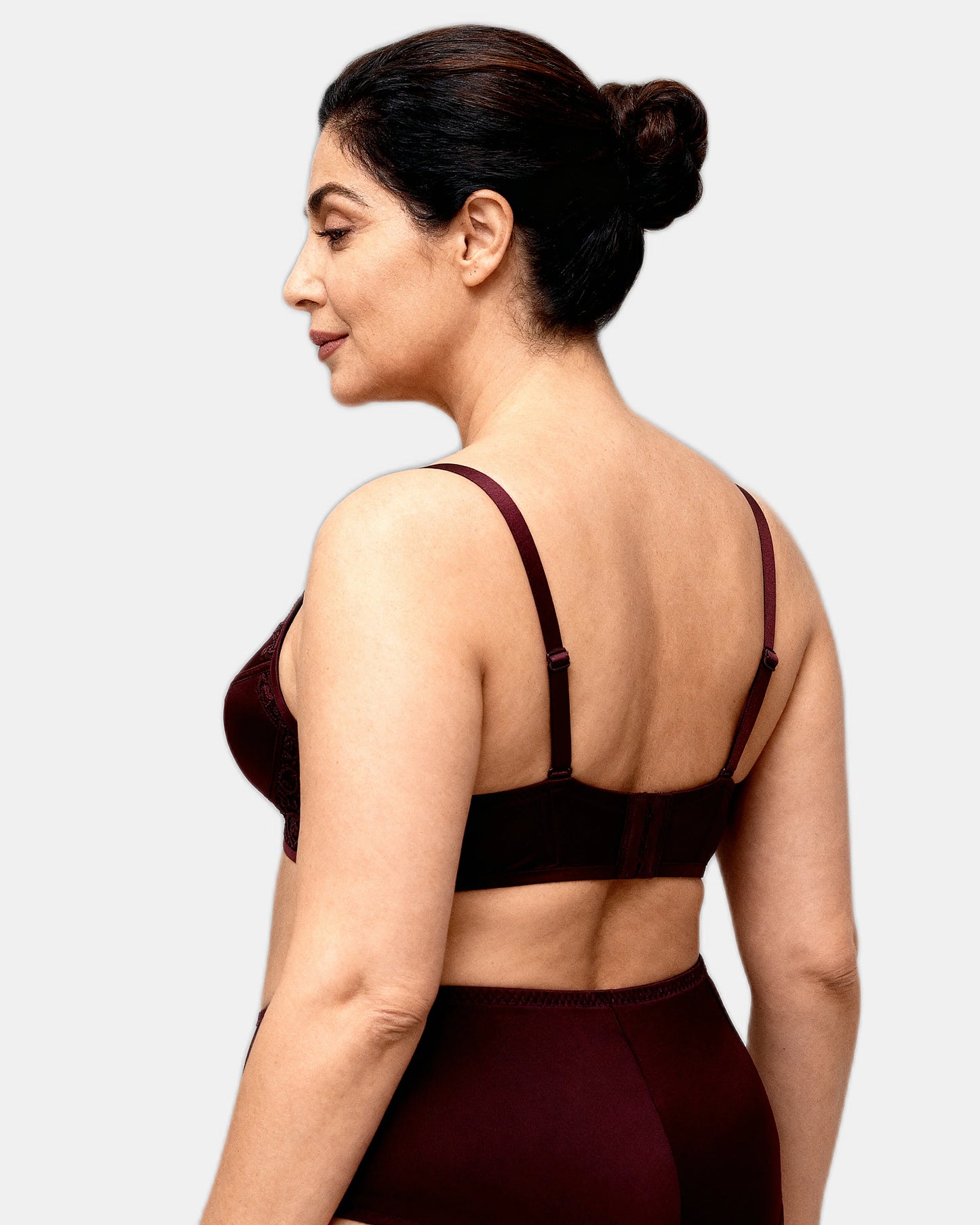 floral lace support bra Plum — Wear Rose