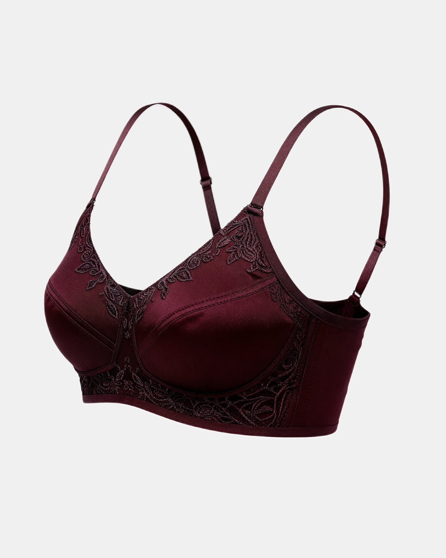 floral lace support bra Plum — Wear Rose