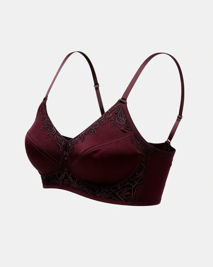 floral lace support bra Plum — Wear Rose