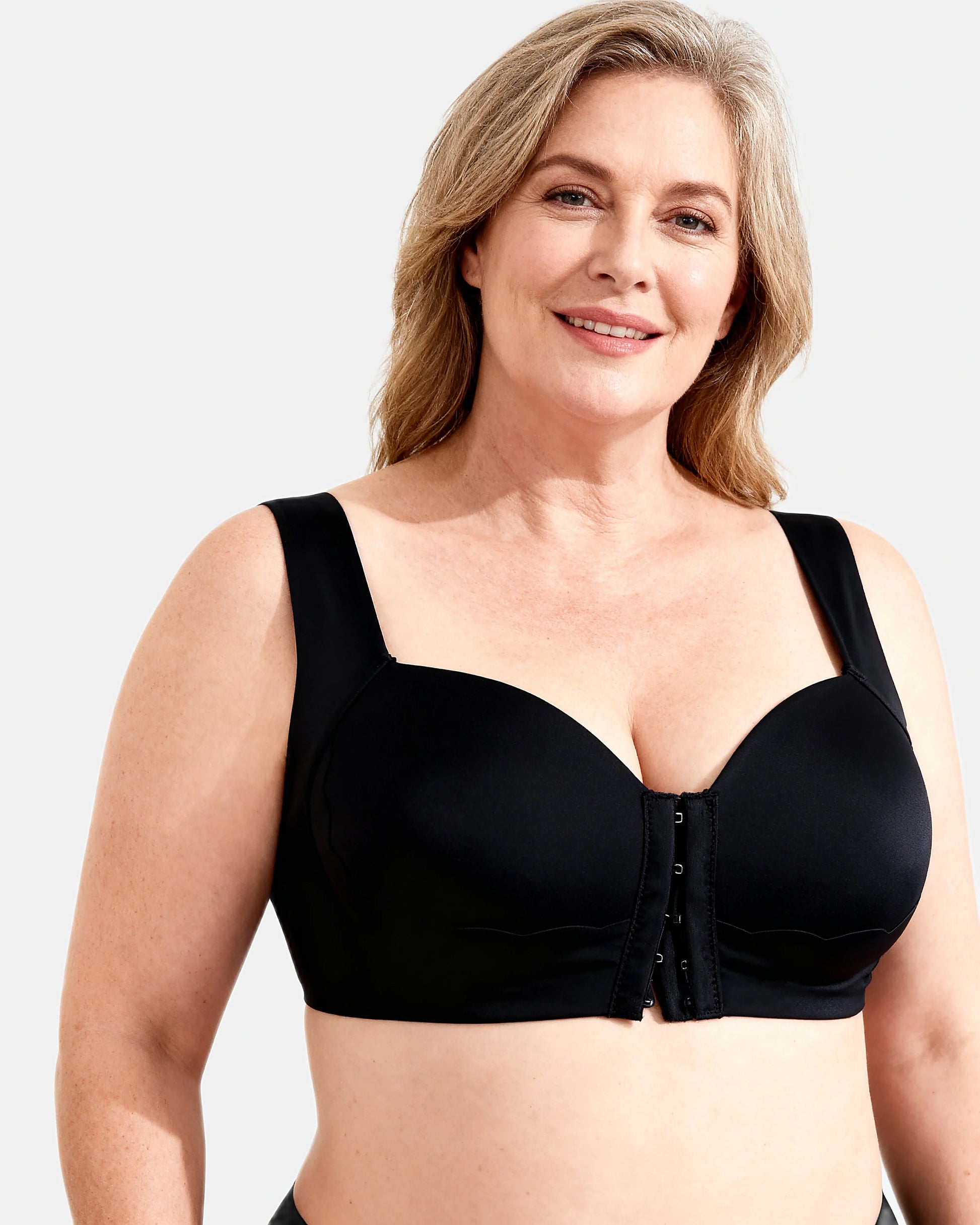front closure lace trim bra Black — Wear Rose