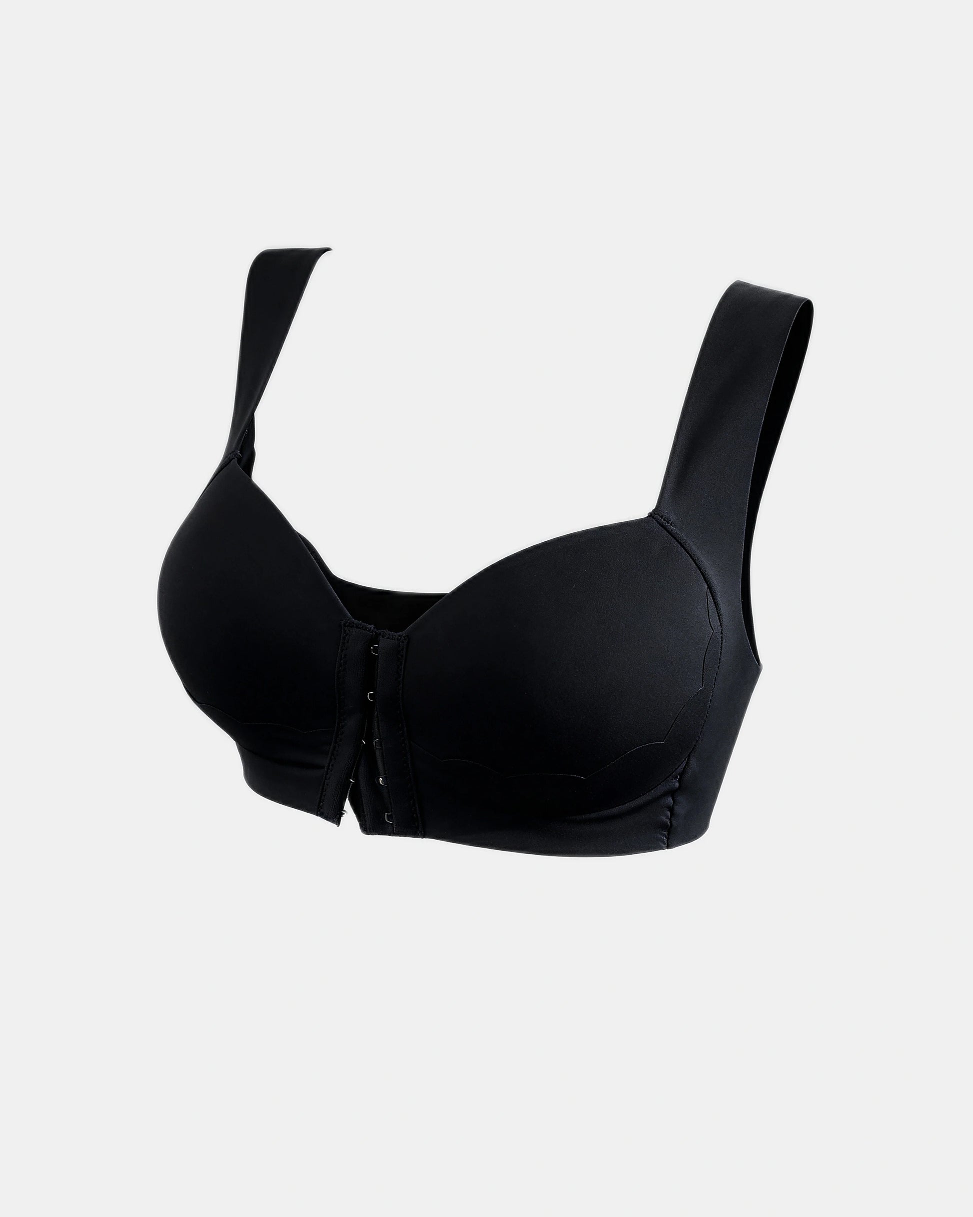 front closure lace trim bra Black — Wear Rose