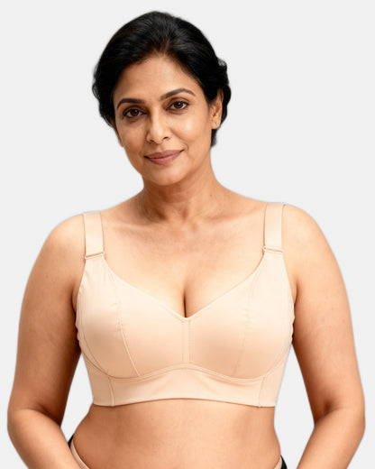 full coverage longline smoothing bra Beige — Wear Rose