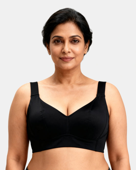 full coverage longline smoothing bra Black — Wear Rose