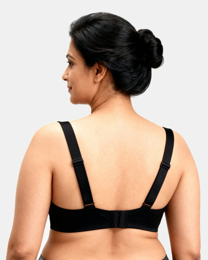 full coverage longline smoothing bra Black — Wear Rose