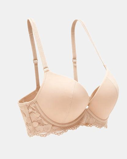 lace mesh push up bra Beige — Wear Rose