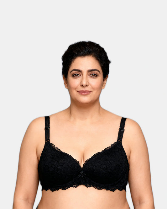 lace mesh push up bra Black — Wear Rose