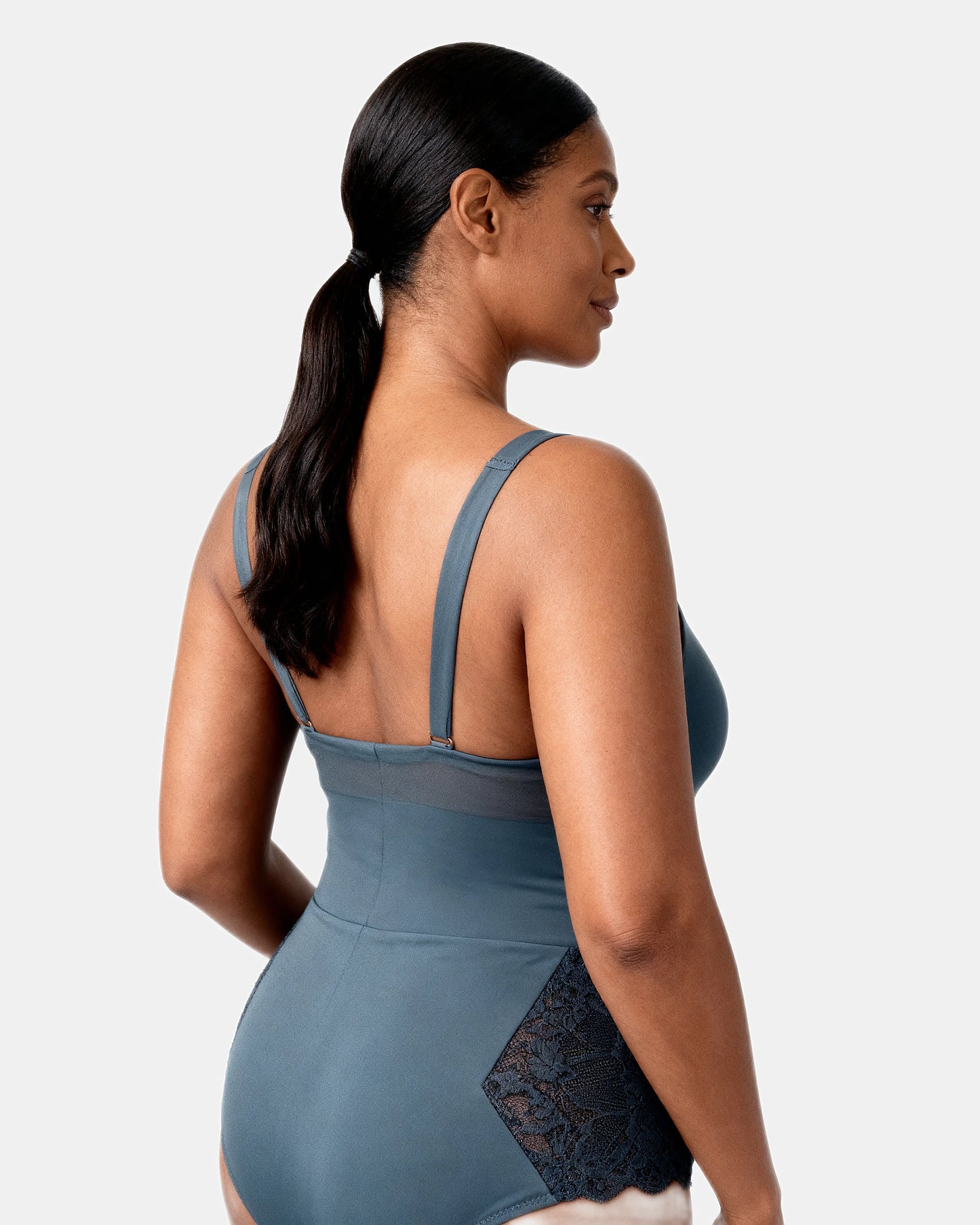 lace trim brief Slate — Wear Rose