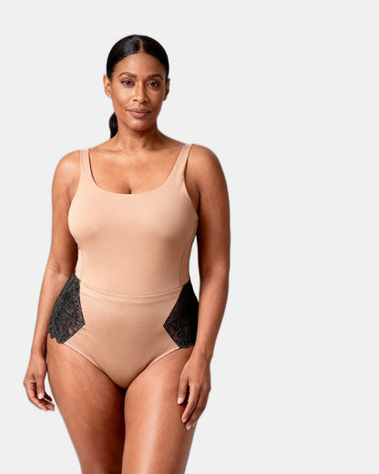 lace trim brief Taupe — Wear Rose