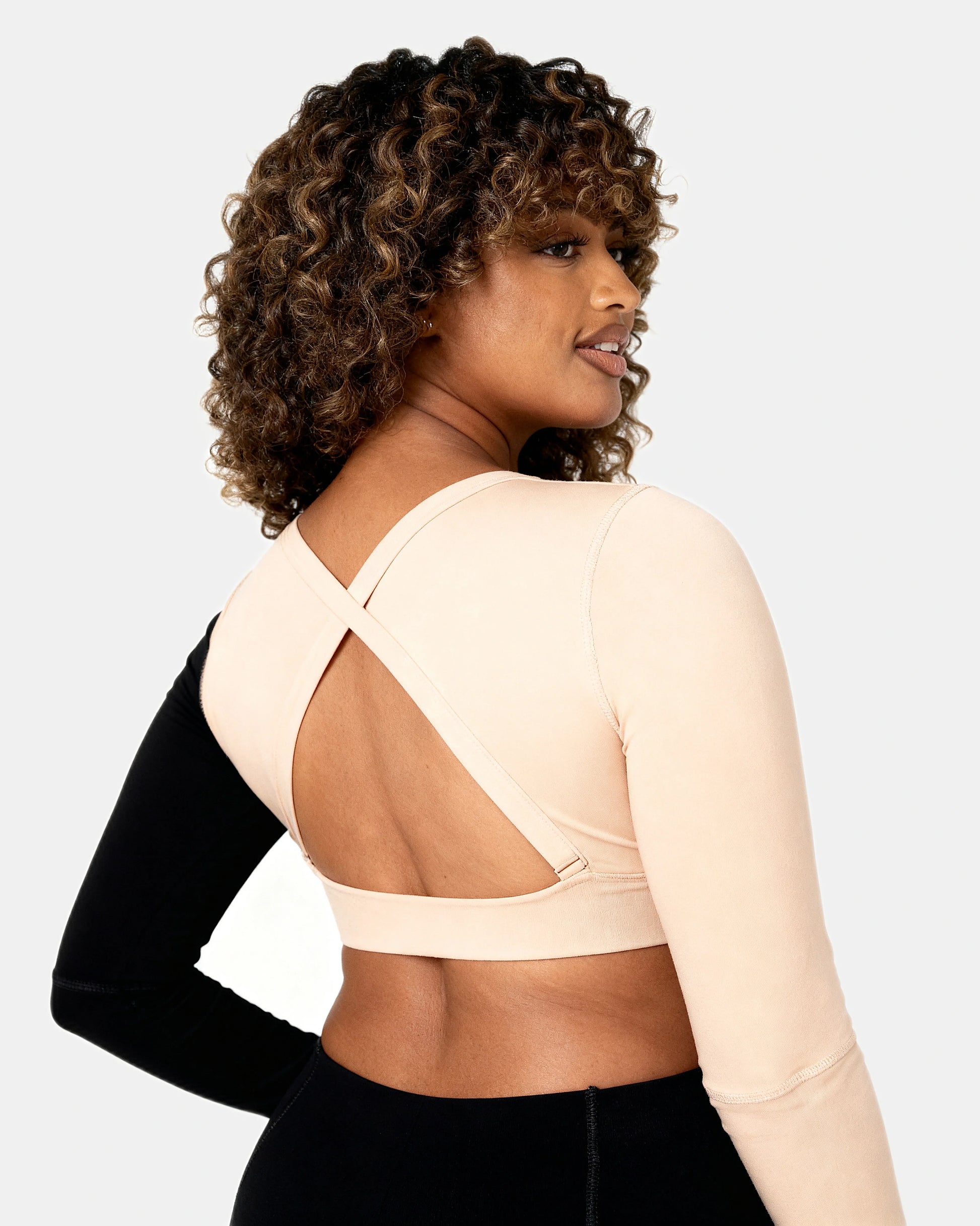 long sleeve baby tee Beige — Wear Rose