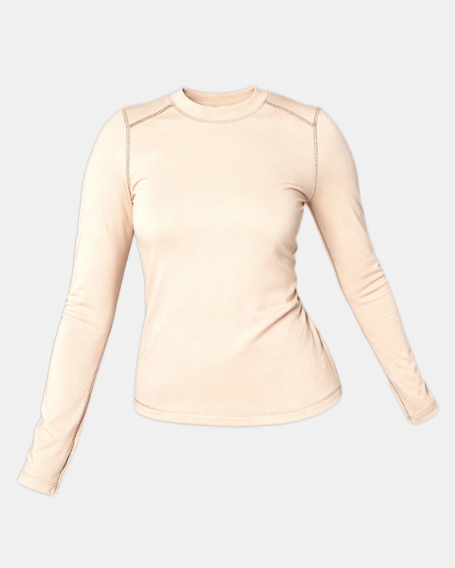 long sleeve baby tee Beige — Wear Rose