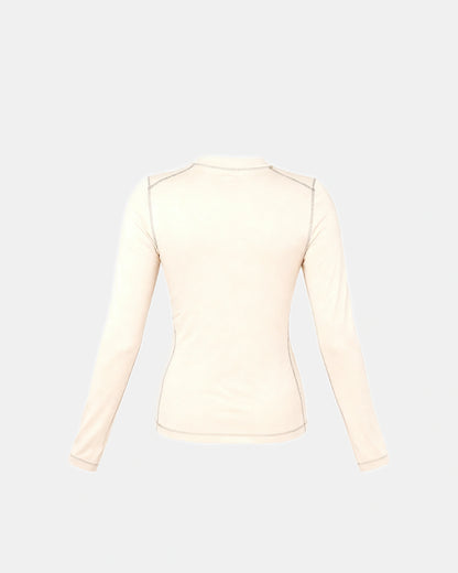 long sleeve baby tee Beige — Wear Rose