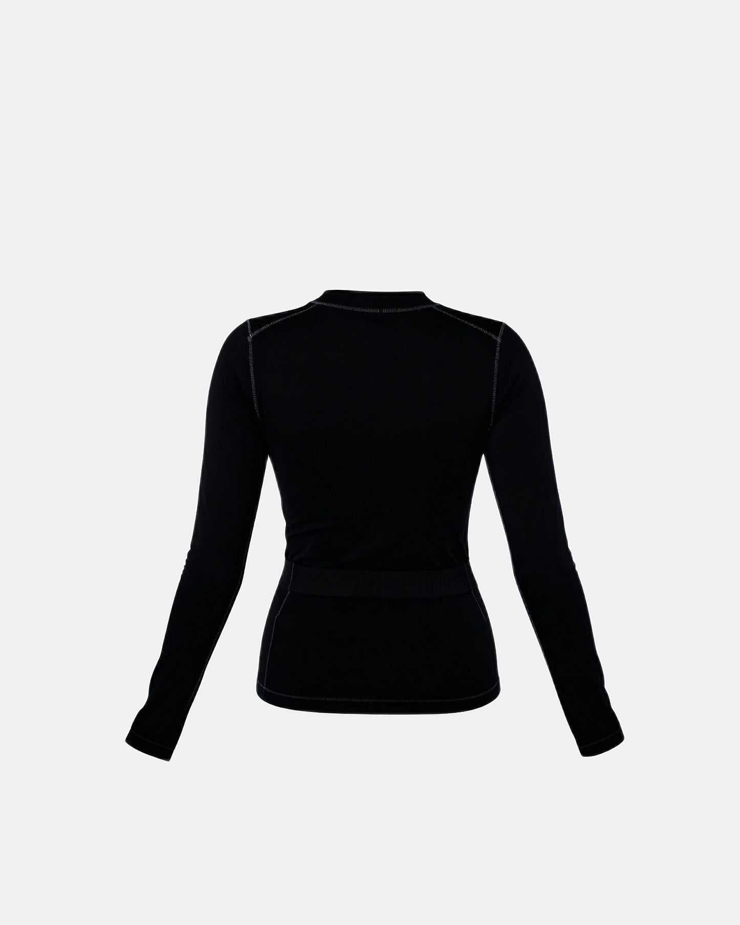 long sleeve baby tee Black — Wear Rose