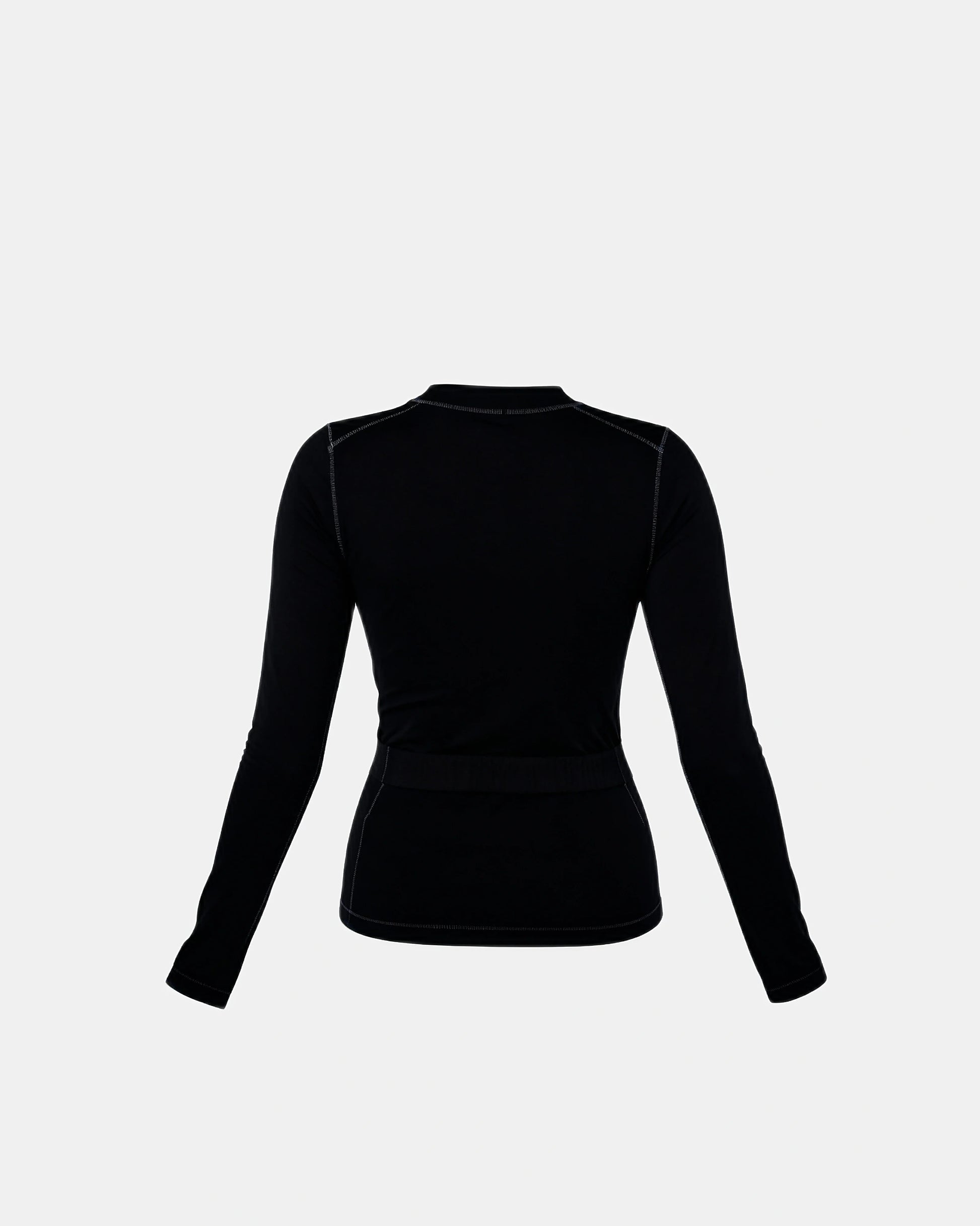 long sleeve baby tee Black — Wear Rose