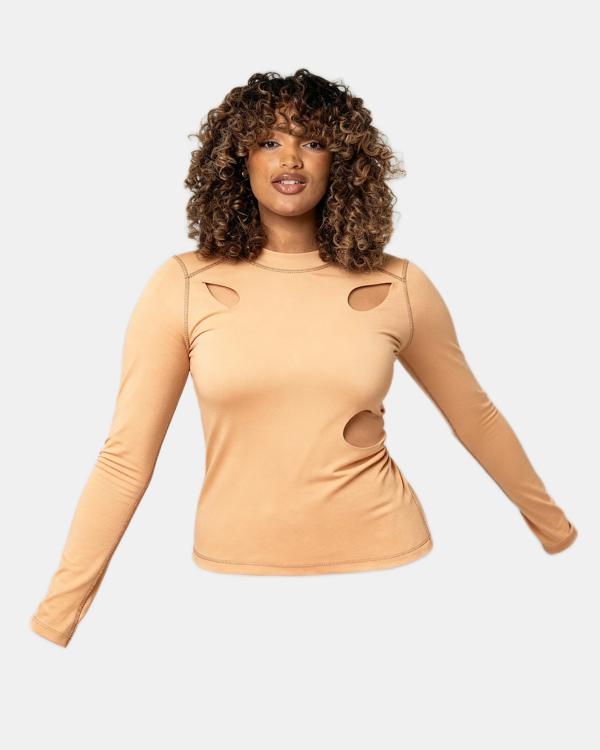 long sleeve baby tee Nude — Wear Rose