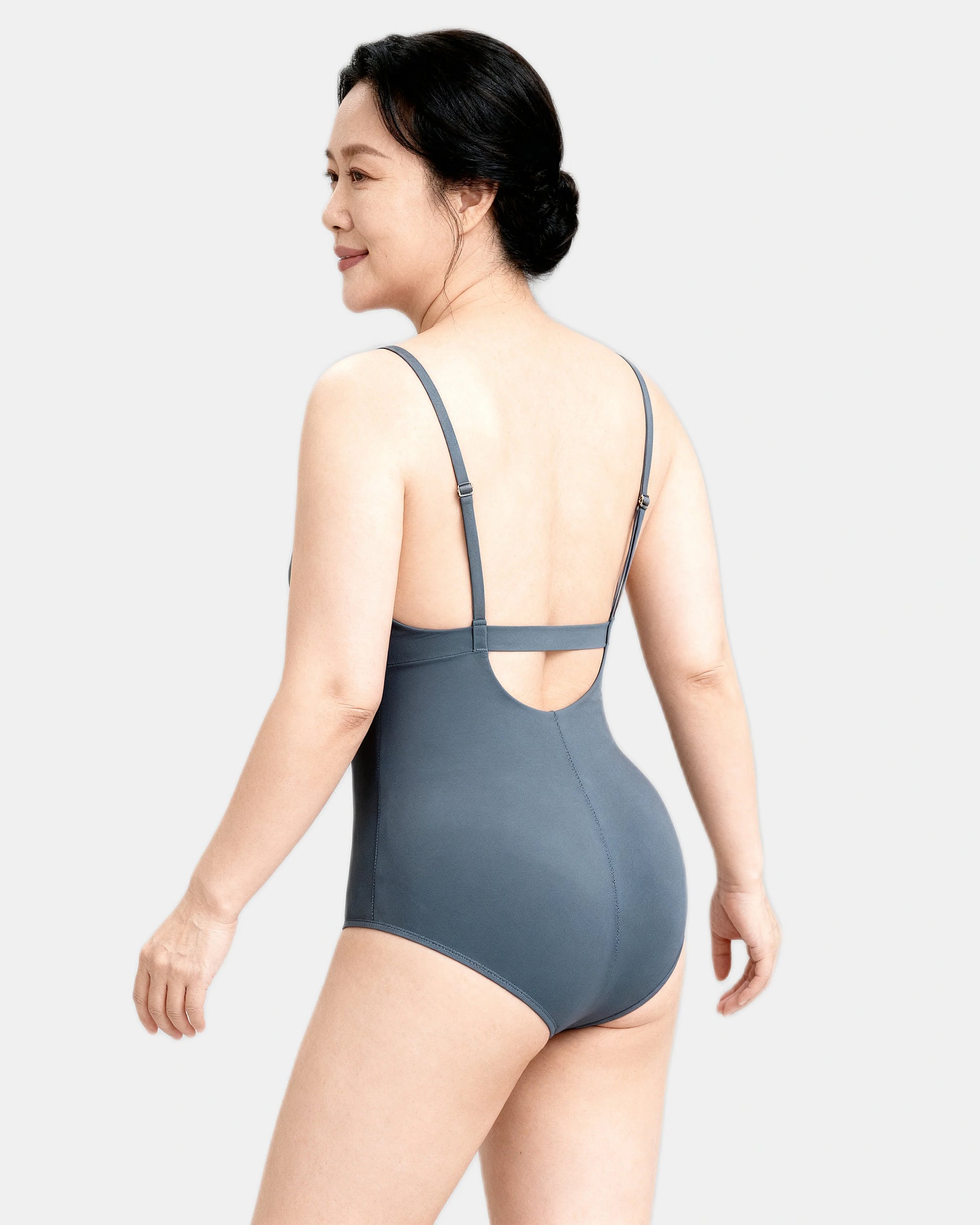 low back sculpting bodysuit Slate — Wear Rose