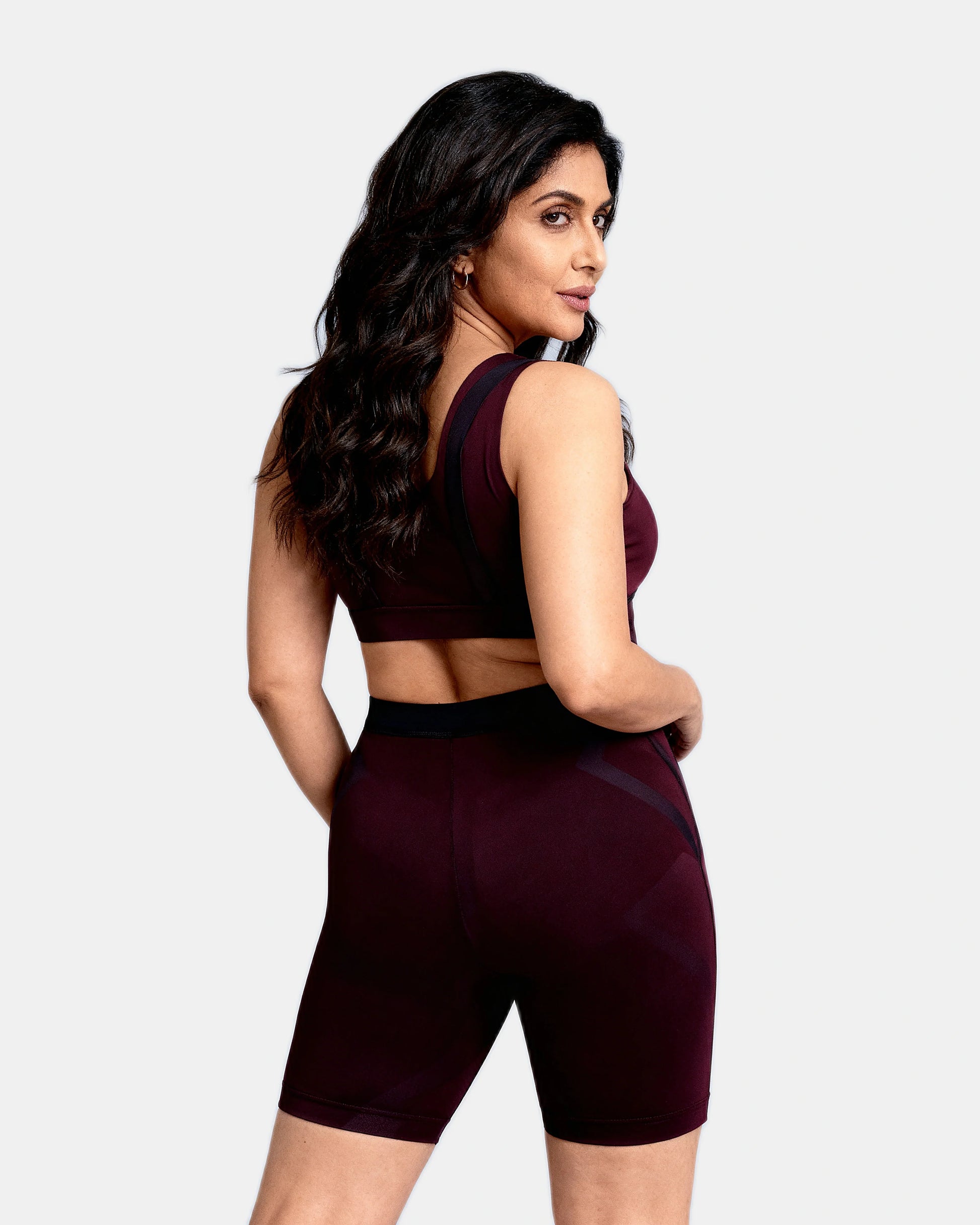 mesh sculpting high waist short Plum — Wear Rose