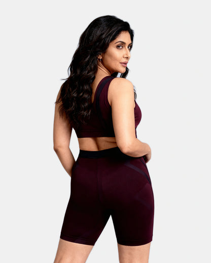 mesh sculpting high waist short Plum — Wear Rose