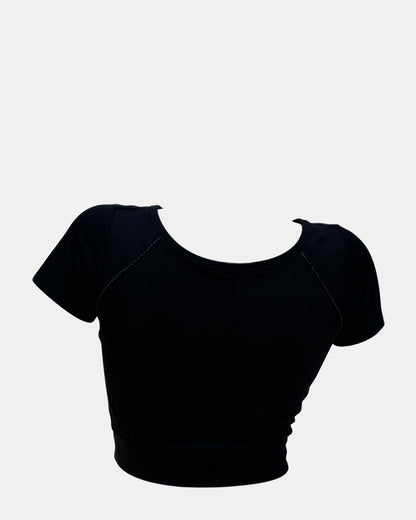 square neck ribbed tank Black — Wear Rose
