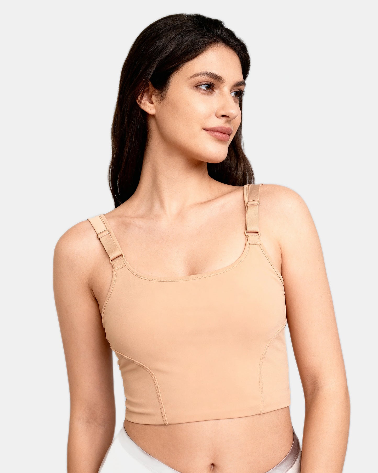 square neck ribbed tank Nude — Wear Rose