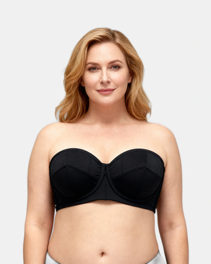strapless wrap bra Black — Wear Rose