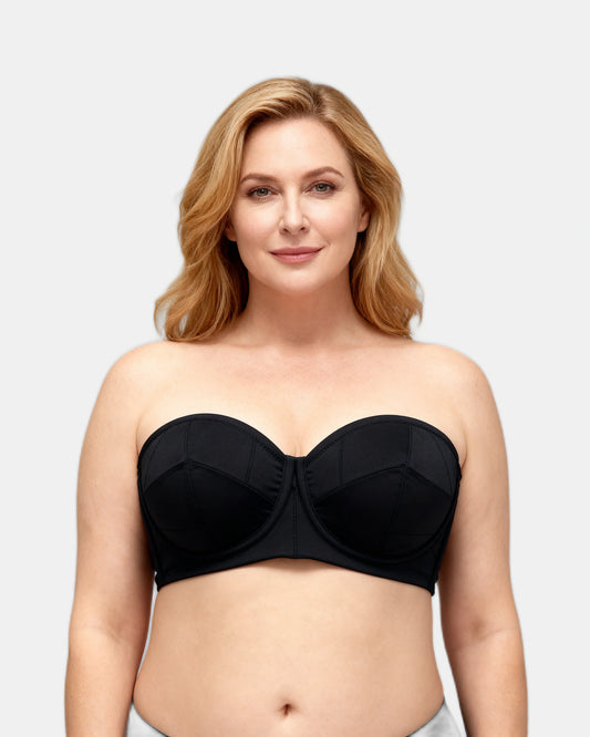 strapless wrap bra Black — Wear Rose