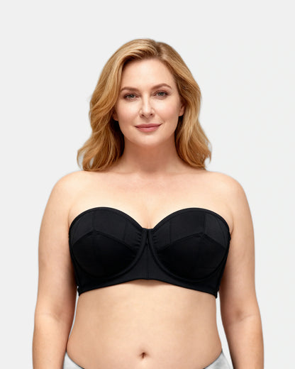 women's strapless wrap t-shirt bra Black — Wear Rose