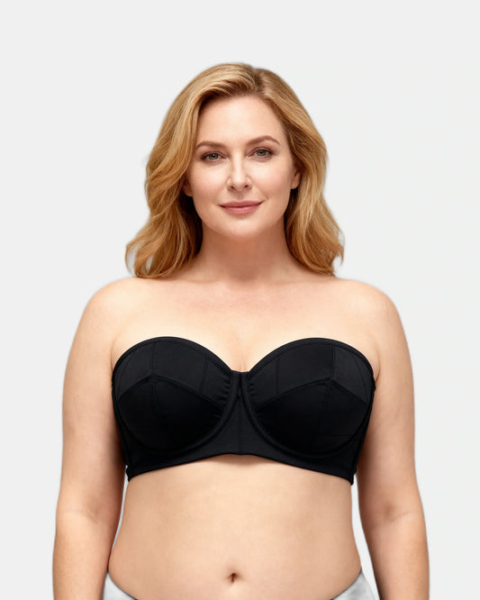 women's strapless wrap t-shirt bra Black — Wear Rose