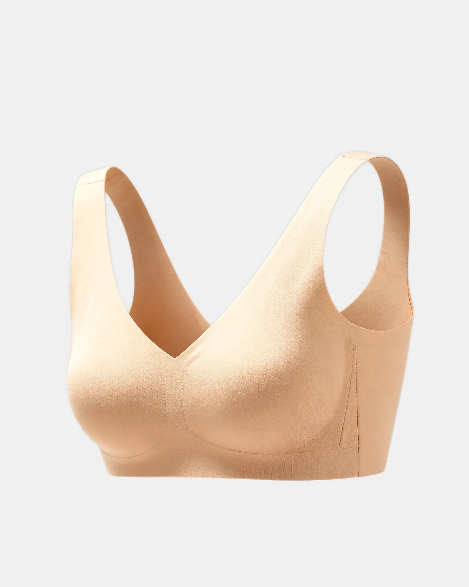 v neck wireless support bra Sand — Wear Rose