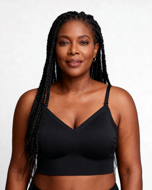 women's wireless push up seamless u-back bralette Black — Wear Rose