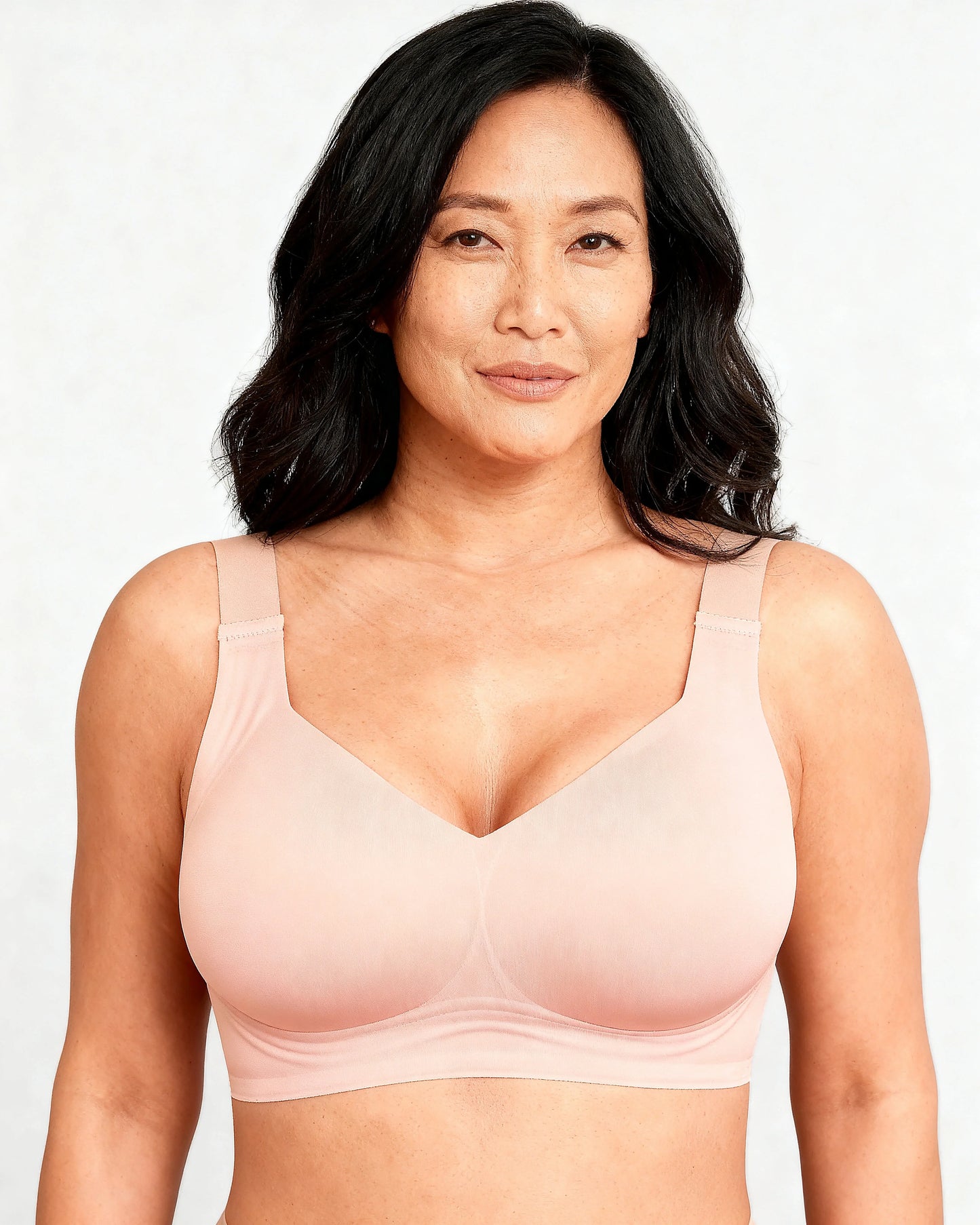 women's wireless seamless full coverage t-shirt bra Pink — Wear Rose