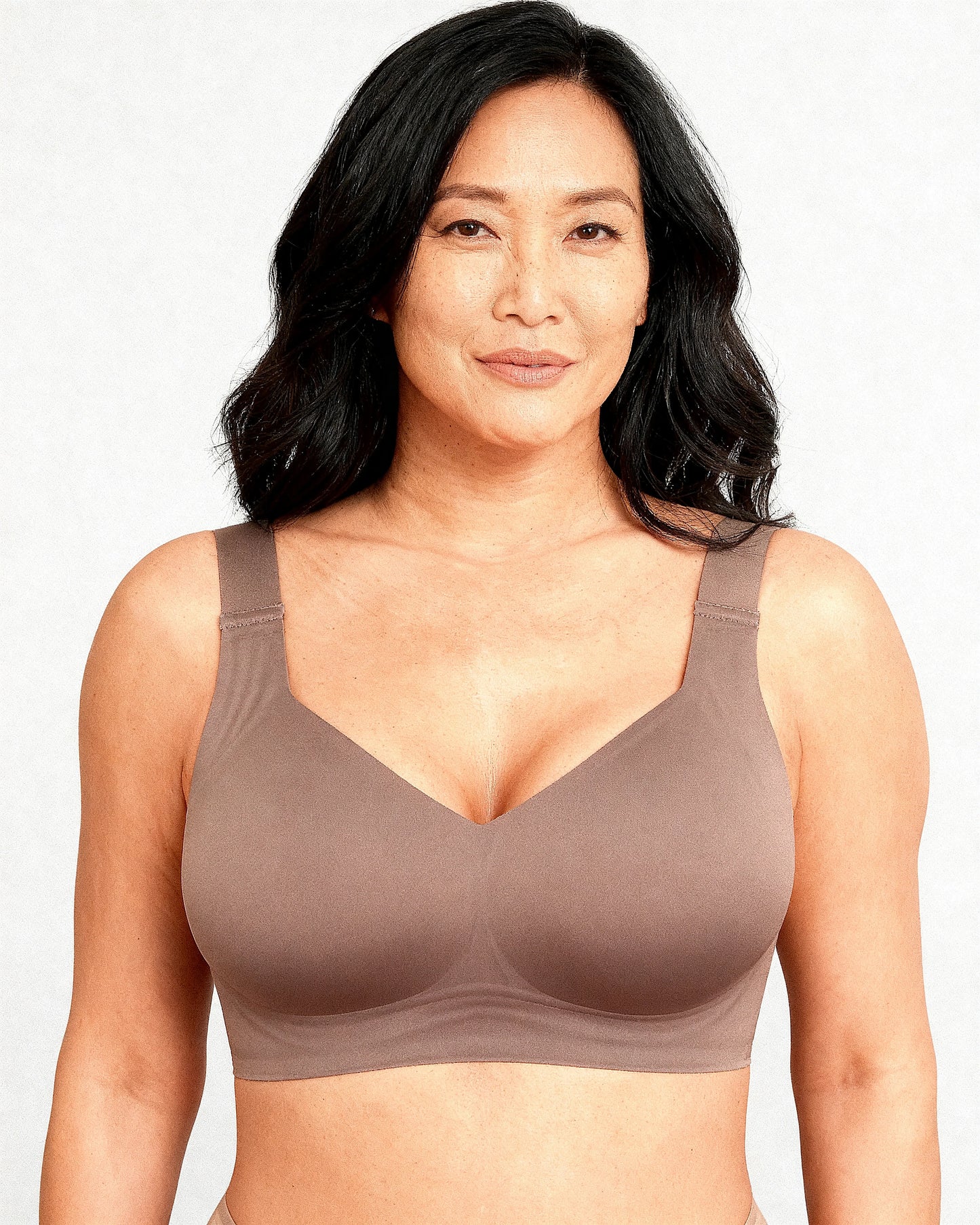 women's wireless seamless full coverage t-shirt bra Taupe — Wear Rose